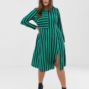 ASOS Curve MIDI Dress in cut about stripe size 18
